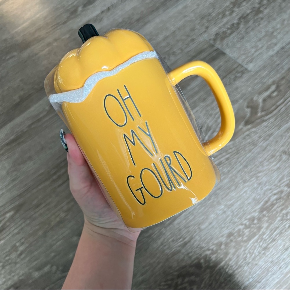 Rae Dunn Fall Seasonal Mug with gourd topper